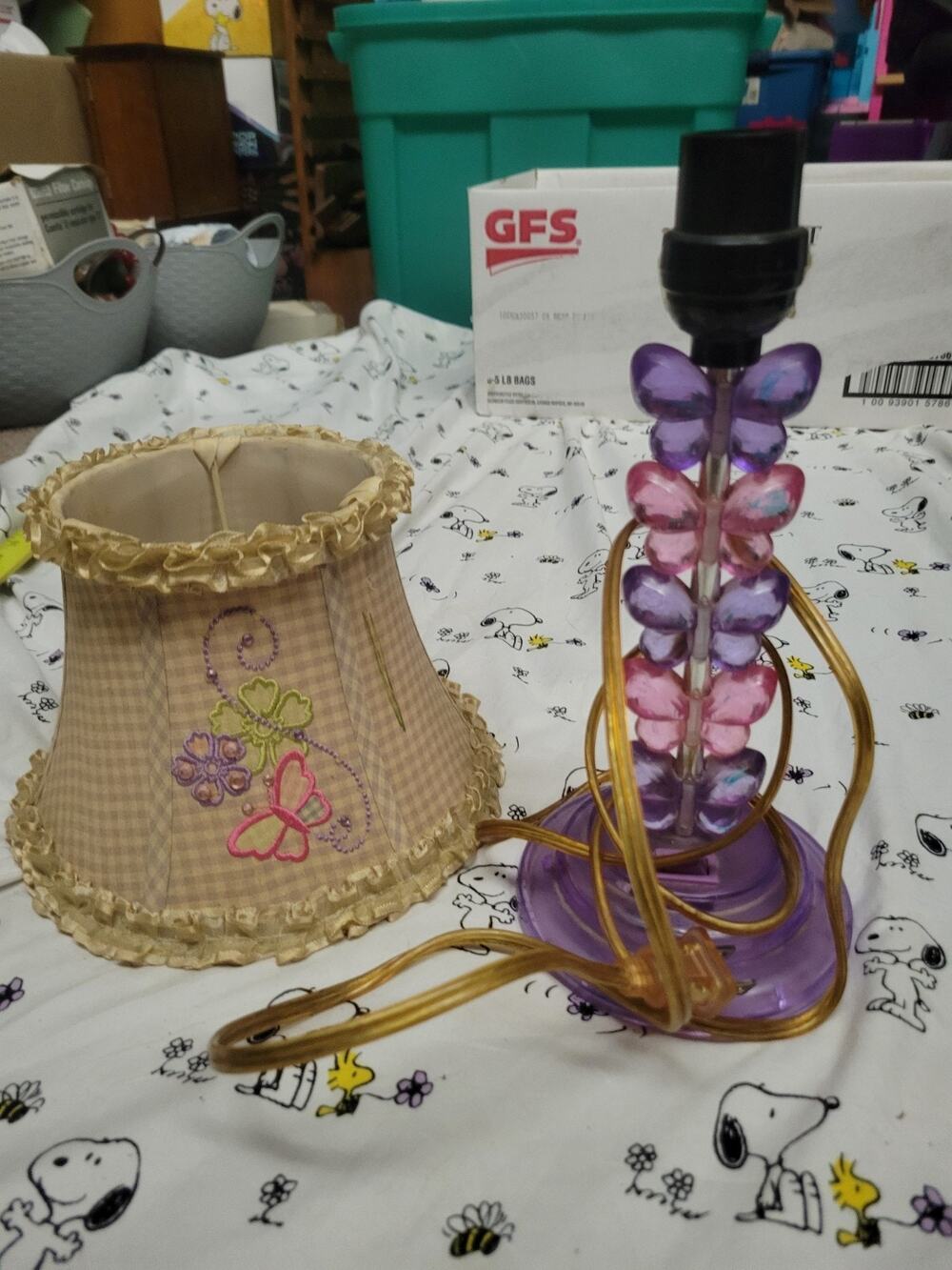 Y2K Purple Butterfly Teen Room Decor Lamp As Is